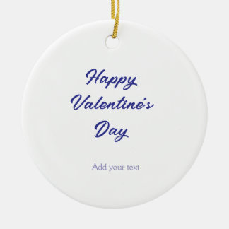 Happy Valentine's day purple name add message text Keramik Ornament