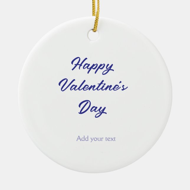 Happy Valentine's day purple name add message text Keramik Ornament (Vorne)