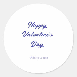 Happy Valentine's day purple name add message text Runder Aufkleber