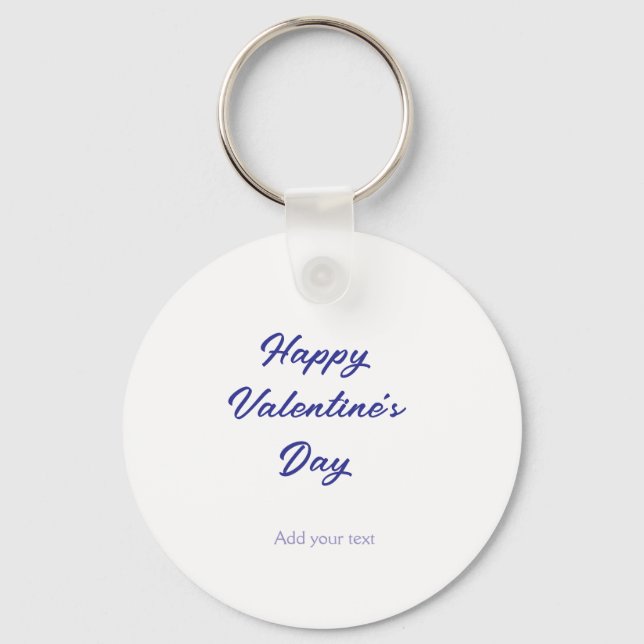 Happy Valentine's day purple name add message text Schlüsselanhänger (Vorderseite)