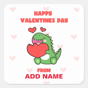 Happy Valentines Day Quadratischer Aufkleber