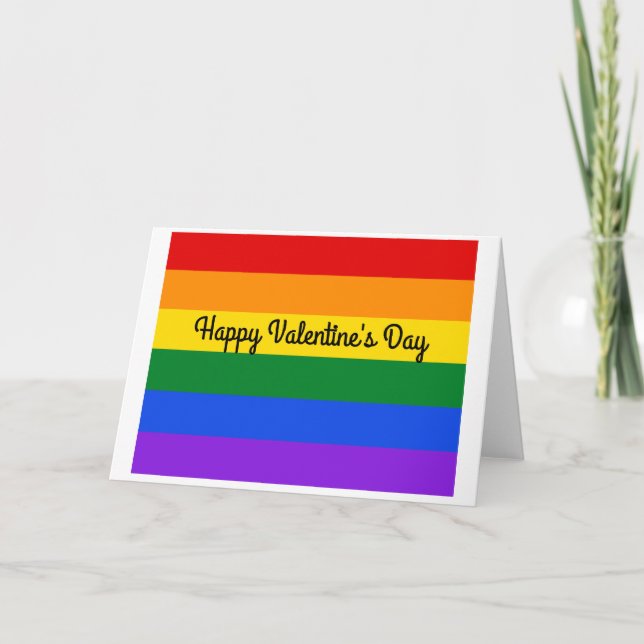 Happy Valentine's Day Rainbow #1 Karte (Vorderseite)
