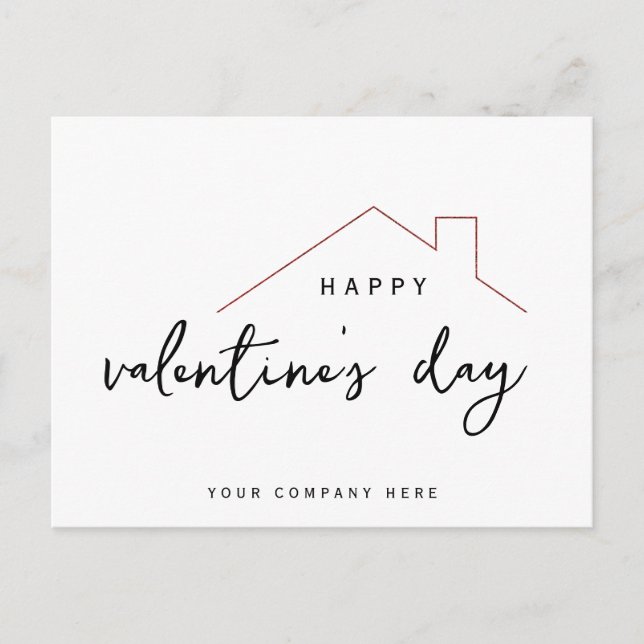 Happy Valentine's Day Realty House Postkarte (Vorderseite)