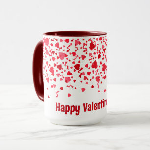 Happy Valentines Day Red Confetti Herz Tasse