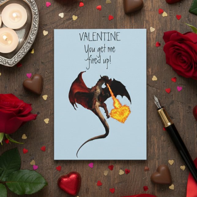 Happy Valentine's day Red Dragon Feuer Herz Karte (Von Creator hochgeladen)