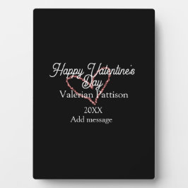 Happy Valentine's day red glitter heart black name Fotoplatte