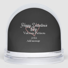 Happy Valentine's day red glitter heart black name Schneekugeln