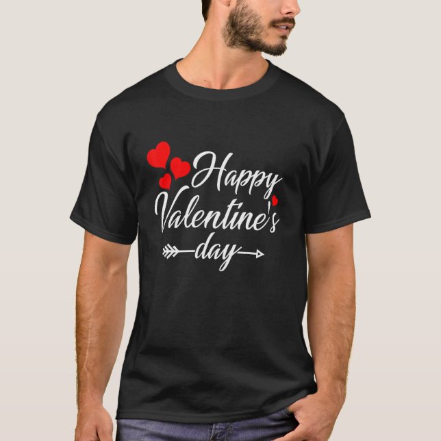 Happy Valentines Day Red Heart Couples Matching Va T-Shirt (Vorderseite)