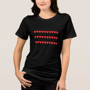 Happy Valentine's Day Red Heart Frauen Tri-Blend Shirt