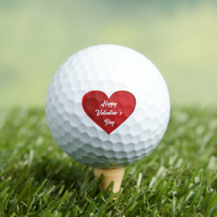 Happy Valentine's Day Red Heart für sie Golfball
