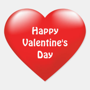 Happy Valentine's Day Red Heart Liebe Aufkleber