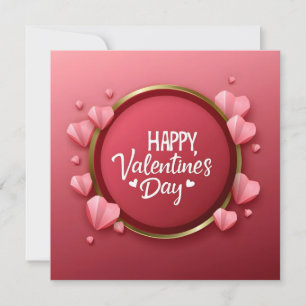 Happy Valentine's Day Red Heart Liebe Feiertagskarte
