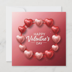 Happy Valentine's Day Red Heart Liebe Feiertagskarte