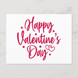 Happy Valentine's Day Red Heart Postkarte