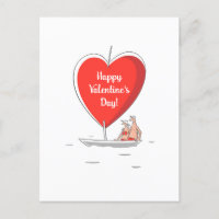 Happy Valentine's Day Red Heart Sailboat Liebhaber