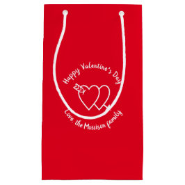 Happy Valentine's Day Red Herzen benutzerdefiniert Kleine Geschenktüte