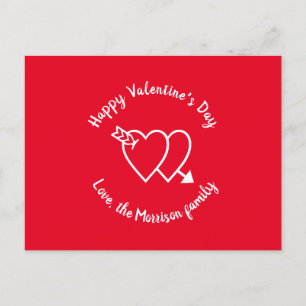 Happy Valentine's Day Red Herzen benutzerdefiniert Postkarte