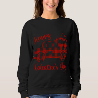 Happy Valentine's Day Red Truck Herz Liebe Herz He Sweatshirt