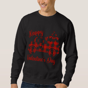 Happy Valentine's Day Red Truck Herz Liebe Herz He Sweatshirt