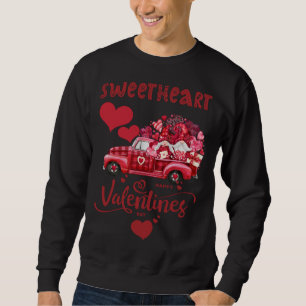 Happy Valentine's Day Red Truck mit Buchstaben Pos Sweatshirt