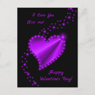 Happy Valentine's Day - Regenbogenherz mit Sternen Feiertagspostkarte
