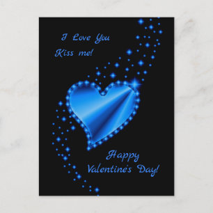 Happy Valentine's Day - Regenbogenherz mit Sternen Feiertagspostkarte