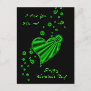 Happy Valentine's Day - Regenbogenherz mit Sternen Feiertagspostkarte