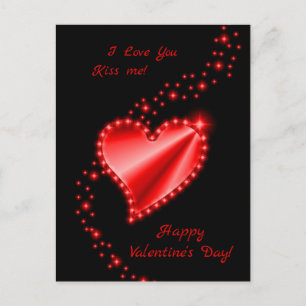 Happy Valentine's Day - Regenbogenherz mit Sternen Feiertagspostkarte