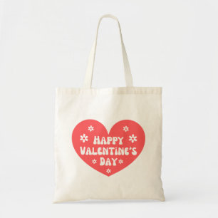 Happy valentines Day Retro Heilung rotes Herz Tragetasche