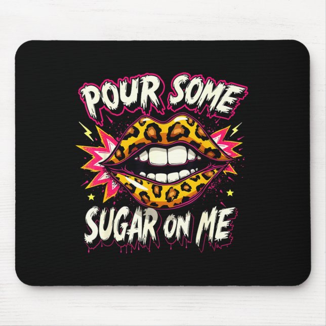 Happy Valentine's Day Retro Leopard Lips Ur Some S Mousepad (Vorne)