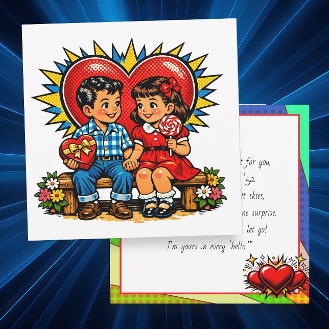 Happy Valentine's Day | Retro Pop Art Vintage Karte (Von Creator hochgeladen)