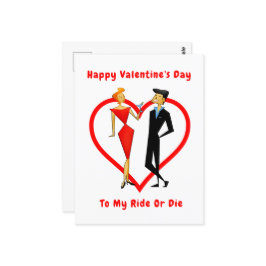 Happy Valentine's Day Ride oder Die Postkarte