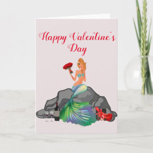 Happy Valentine's Day Romantische Meerjungfrau Karte