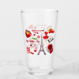 Happy Valentine's Day Romantisches Geschenk für Pa Glas