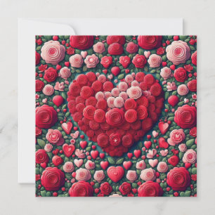 Happy Valentines Day - Rosa Liebe Herz Feiertagskarte