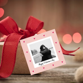 Happy Valentine's Day | Rosa und rotes Herz | Gesc Geschenkanhänger