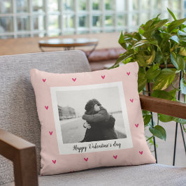 Happy Valentine's Day | Rosa und rotes Herz | Gesc Kissen