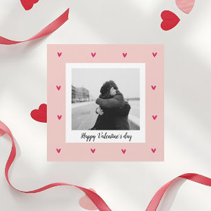 Happy Valentine's Day   Rosa und rotes Herz   Gesc Magnetkarte