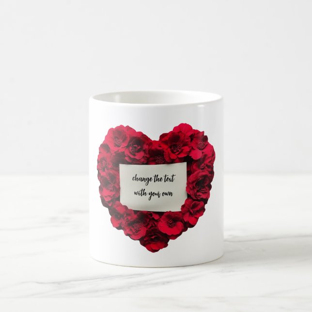Happy Valentine's Day Rose Kaffeetasse (Mittel)
