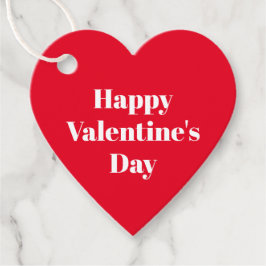 Happy Valentine's Day rot weißen minimalistischen  Geschenkanhänger