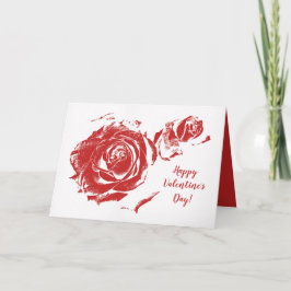 Happy Valentine's Day Rote Rose Briefmarke Feiertagskarte