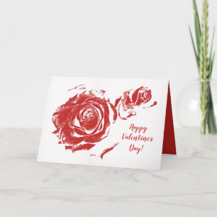 Happy Valentine's Day Rote Rose Briefmarke Feiertagskarte