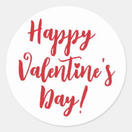 Happy Valentine's Day roten Drehbuchtypografie mod Runder Aufkleber