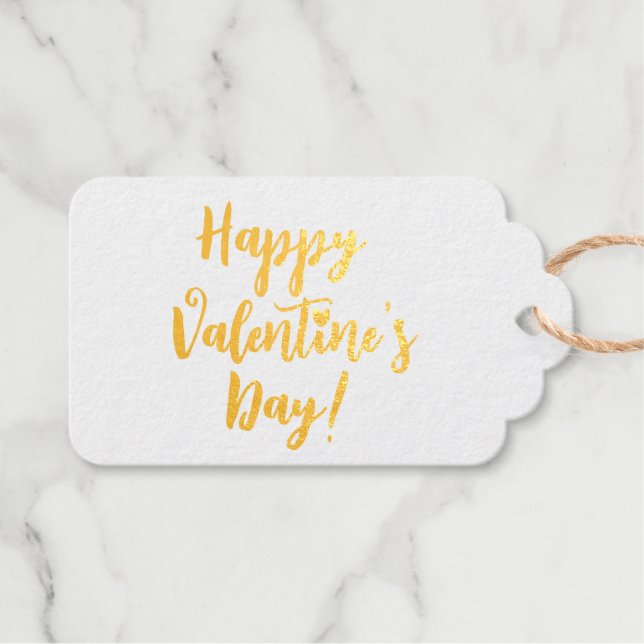 Happy Valentine's Day roten modernen Drehbuchtypog Geschenkanhänger (Vorderseite (Horizontal))