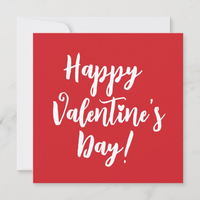 Happy Valentine's Day roten modernen Drehbuchtypog Karte (Vorderseite)
