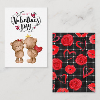 Happy Valentine's Day Roter Bär Klasse Valentine Mitteilungskarte