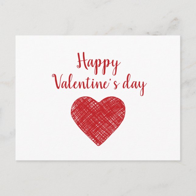 Happy Valentine's Day Rotes Herz Liebe Sprichworte Postkarte (Vorderseite)
