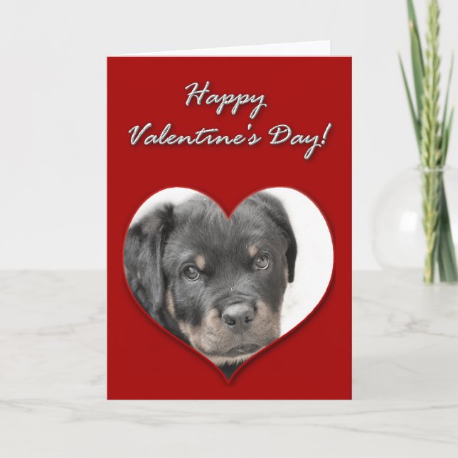 Happy Valentine's Day Rottweiler Card Feiertagskarte (Vorderseite)