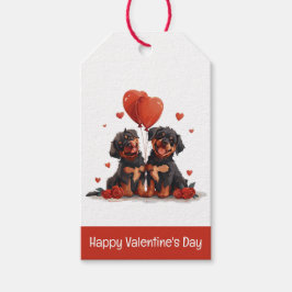 Happy Valentines Day Rottweiler Hunde Geschenkanhänger