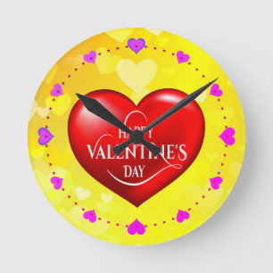 Happy Valentine's day! Runde Wanduhr